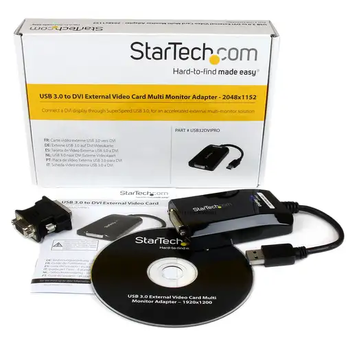 StarTech.com Cable Adaptador USB 3.0 a DVI / VGA - 2048x1152 - Adaptador Gráfico E