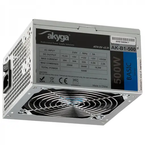 Akyga AK-B1-500 unidad de fuente de alimentación 500 W 20+4 pin ATX ATX Gris