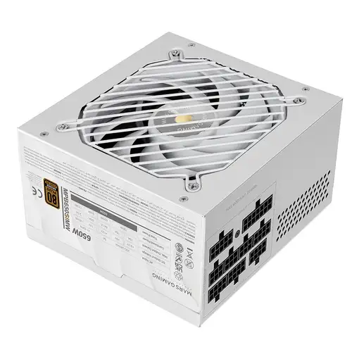Mars Gaming MPB650SIMW unidad de fuente de alimentación 650 W 24-pin ATX ATX Blanc