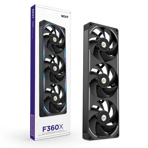 NZXT F360X Carcasa del ordenador Ventilador 12 cm Negro 1 pieza(s)