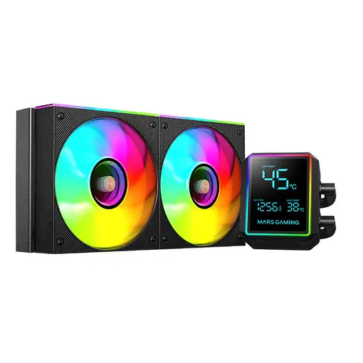 Mars Gaming ML-LCDPRO240 Procesador Kit de refrigeración líquida 12 cm Negro 1 pie