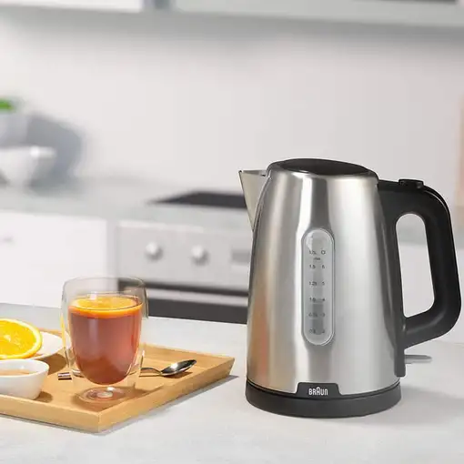 Braun PurShine WK102AI-WK1500BK tetera eléctrica 1,7 L 2200 W Negro, Acero inoxida