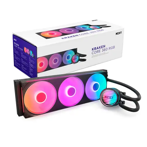 NZXT Kraken Core 360 RGB Procesador Kit de refrigeración líquida 12 cm Negro 1 pie