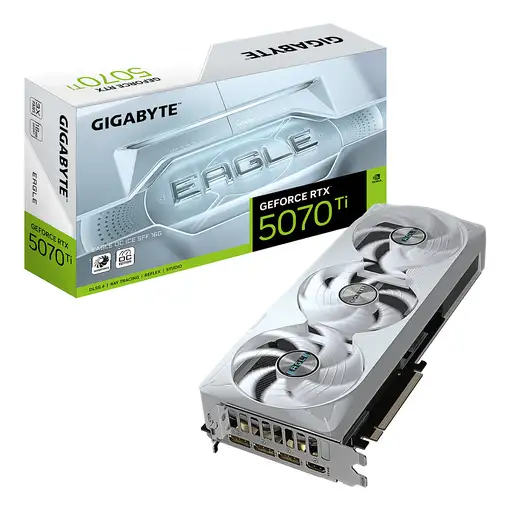 GIGABYTE GeForce RTX 5070 Ti EAGLE OC ICE SFF 16G Tarjeta Gráfica - 16GB GDDR7, 25