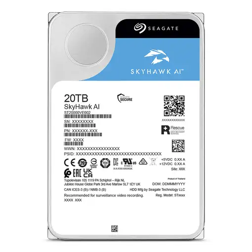 Seagate SkyHawk AI ST20000VE004 disco duro interno 20 TB 7200 RPM 512 MB 3.5''