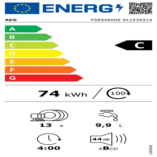 AEG FSE54600Z Completamente integrado 13 cubiertos C