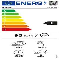 Indesit D2I HL326 Completamente integrado 14 cubiertos E