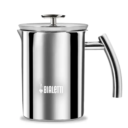 Bialetti Cappuccinatore Acero, Espumador de leche manual, 330ml, acero inoxidable