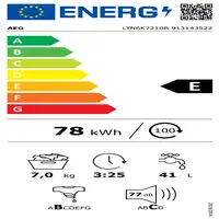 AEG Series 6000 LTN6K7210B lavadora Carga superior 7 kg 1200 RPM Blanco