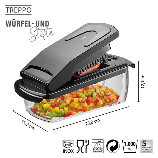 GEFU 89471 rebanadora Manual Negro, Transparente Plástico, Acero inoxidable