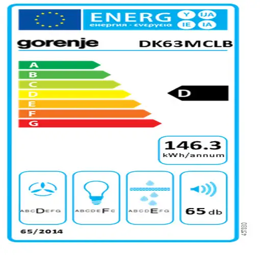 Gorenje DK63MCLB De pared Negro 621 m³/h
