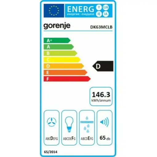 Gorenje DK63MCLB De pared Negro 621 m³/h