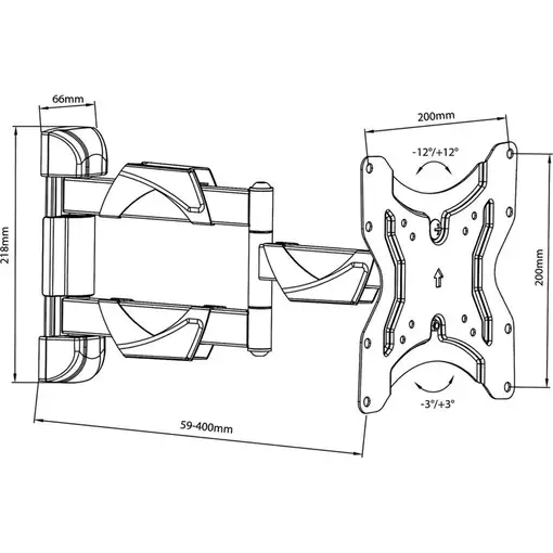 Maclean MC-742 soporte para TV 106,7 cm (42'') Negro