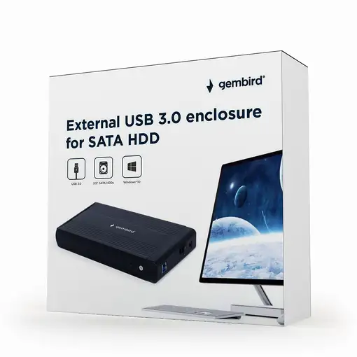 Gembird EE3-U3S-3 caja para disco duro externo Caja de disco duro (HDD) Negro 3.5"