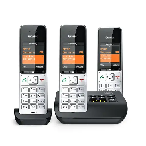 Gigaset COMFORT 500A Trio Teléfono DECT/analógico Identificador de llamadas Negro