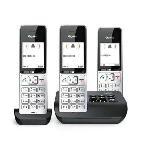 Gigaset COMFORT 500A Trio Teléfono DECT/analógico Identificador de llamadas Negro