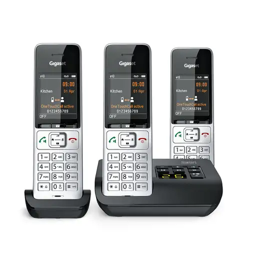 Gigaset COMFORT 500A Trio Teléfono DECT/analógico Identificador de llamadas Negro