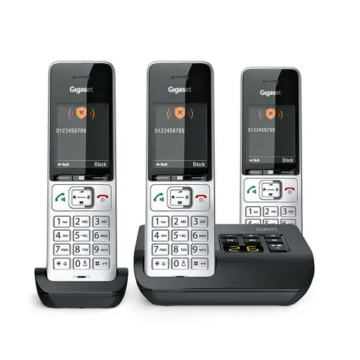 Gigaset COMFORT 500A Trio Teléfono DECT/analógico Identificador de llamadas Negro