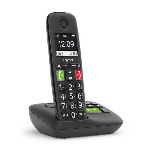 Gigaset E290A Teléfono DECT/analógico Identificador de llamadas Negro