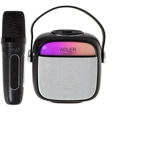 Altavoz Karaoke Adler AD 1199 negro con micrófono - SD/USB/AUX/Bluetooth