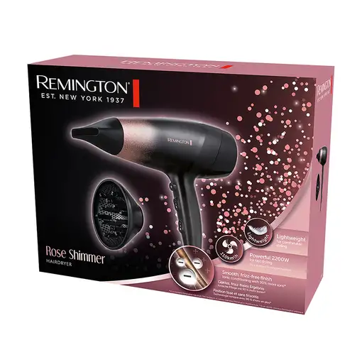 Remington Rose Shimmer secador 2200 W Negro, Rosa