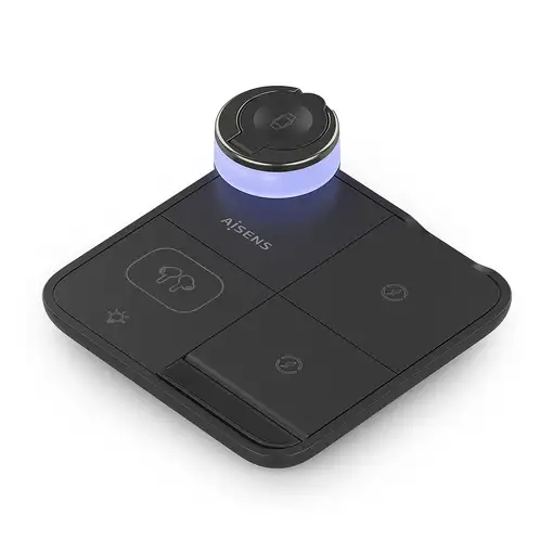 AISENS Cargador Inalambrico USB-C 4 en 1 De 15W Para Movil, Apple Watch, Auricular