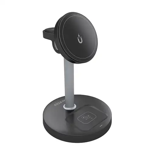 AISENS Cargador Inalambrico USB-C 4 en 1 De 15W Para Movil, Apple Watch, Auricular