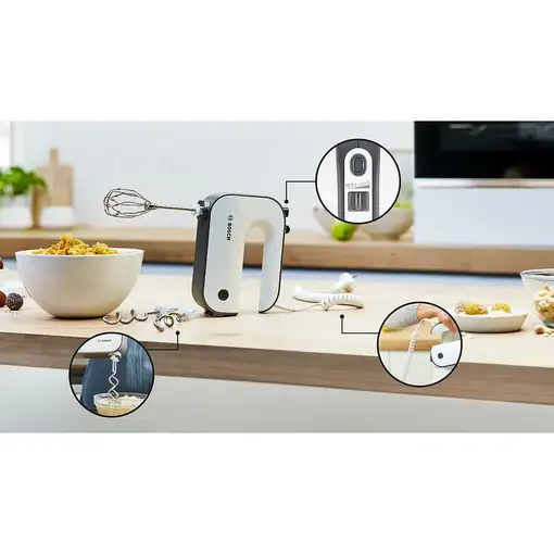 Bosch MFQ49300 batidora Batidora de mano 850 W Negro, Acero inoxidable, Blanco