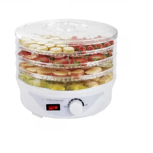 Esperanza EKD003 deshidratador de alimentos Transparente, Blanco 250 W