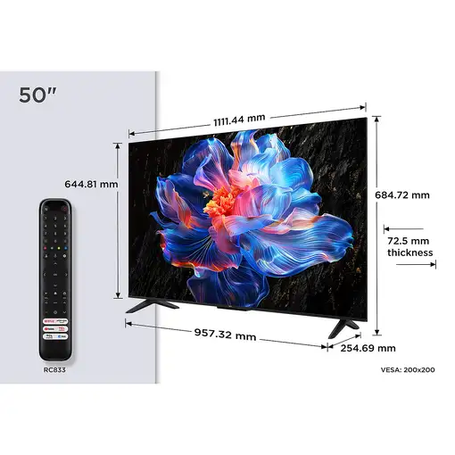 Televisor DLED 50" 4K Ultra HD Metálico Smart 50V6C TCL