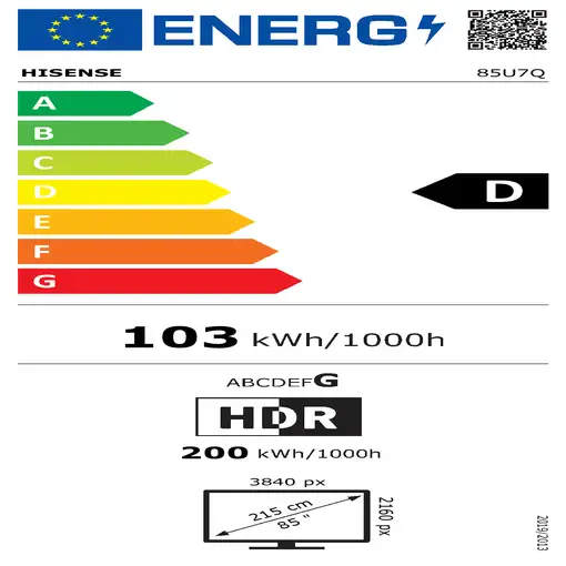 Televisor ULED 85" 4K Ultra HD Negro Smart 20016271 HISENSE