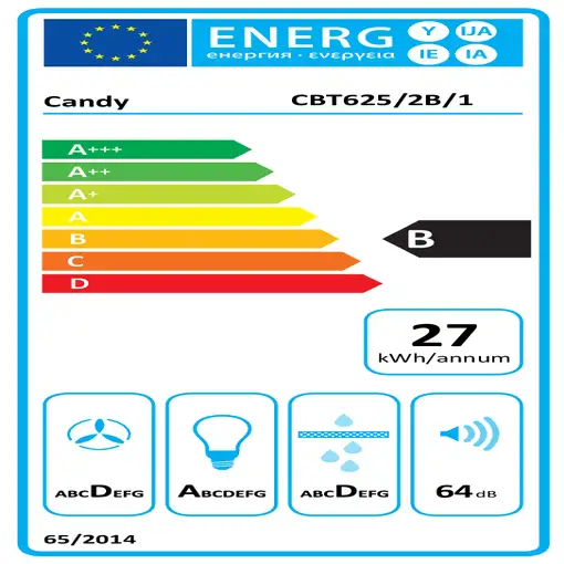 Candy CBT625/2B/1 Semintegrada (extraíble) Negro 332,1 m³/h