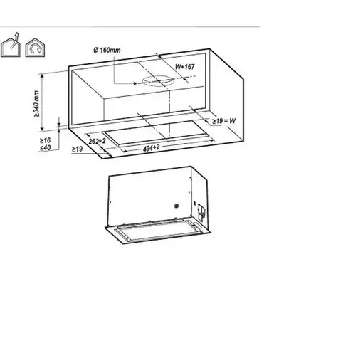 Elica LANE MBL/A/52 Encastrada Negro 550 m³/h