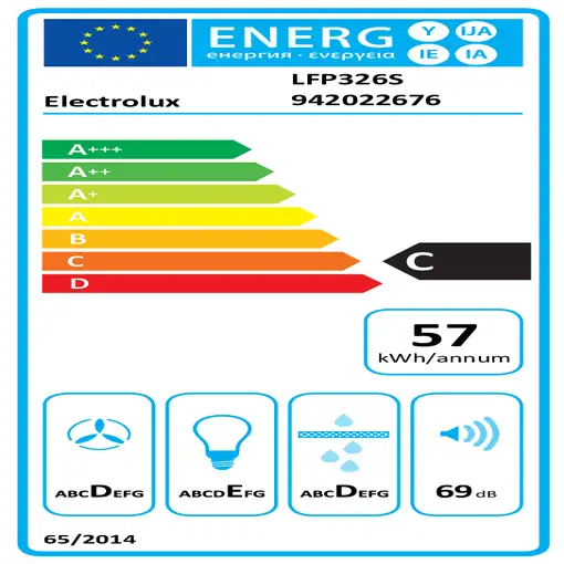 Electrolux LFP326S Semintegrada (extraíble) Gris, Acero inoxidable 410 m³/h
