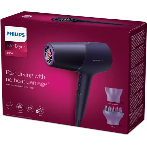 Secador de pelo violeta Philips 5000 series BHD514/00 PHILIPS