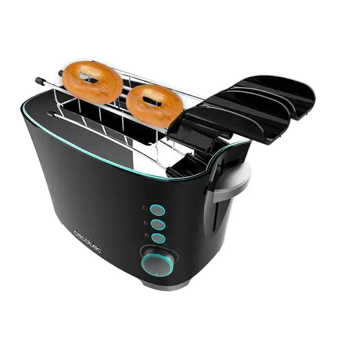 Cecotec 02184 tostadora 7 2 rebanada(s) 650 W Negro, Acero inoxidable