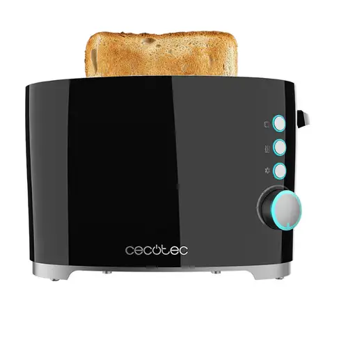 Cecotec 02184 tostadora 7 2 rebanada(s) 650 W Negro, Acero inoxidable