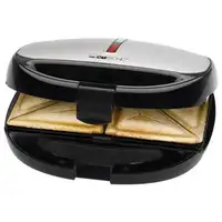 Clatronic ST/WA 3670 sandwichera 800 W Negro, Acero inoxidable