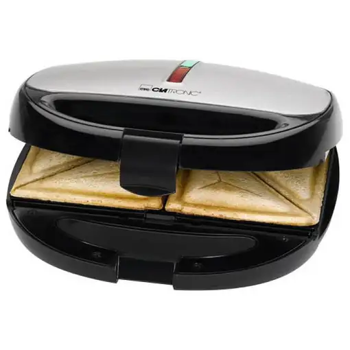 Clatronic ST/WA 3670 sandwichera 800 W Negro, Acero inoxidable