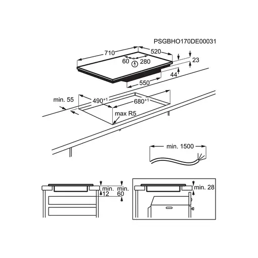 Placa de inducción 949 596 717 ELECTROLUX