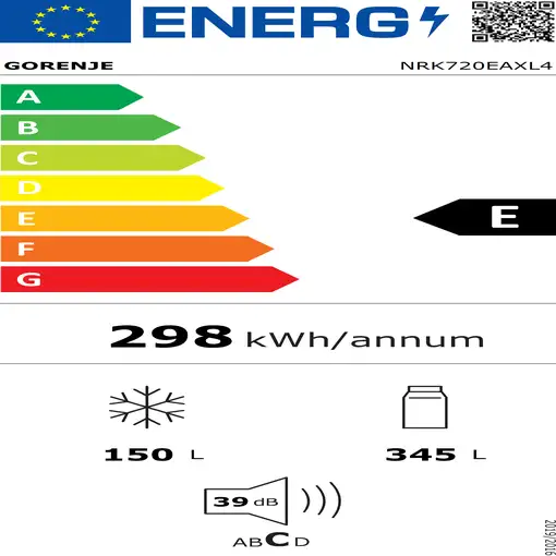Frigoríficos сombis Independiente 495 L Gris NRK720EAXL4 GORENJE