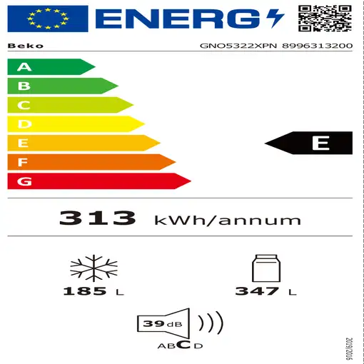 Beko GNO5322XPN nevera puerta lado a lado Independiente 532 L Acero inoxidable