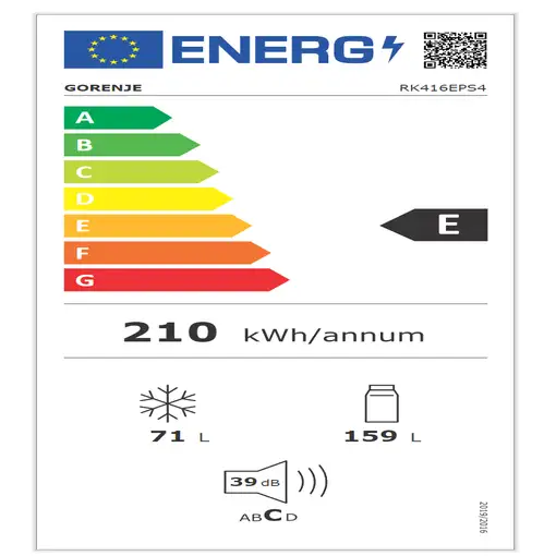Frigoríficos сombis Independiente 230 L Gris RK416EPS4 GORENJE