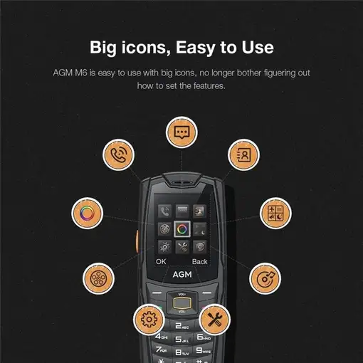 Telefonía móvil 48MB + Negro AGM