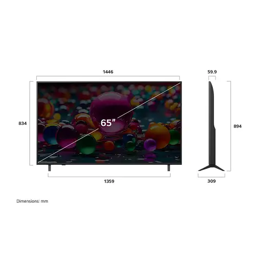 Televisor LED 65'' 4K Ultra HD Negro Smart 65UA74003LB LG