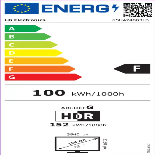 Televisor LED 65'' 4K Ultra HD Negro Smart 65UA74003LB LG