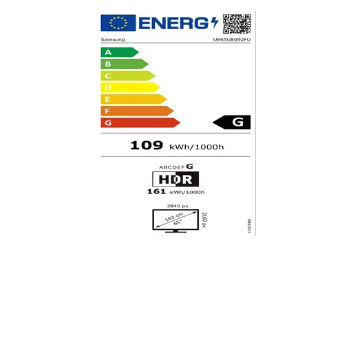 Televisor LED 65" 4K Ultra HD Negro Smart UE65U8092FUXXH SAMSUNG