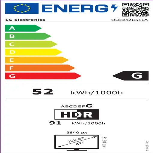 Televisor OLED evo 42" 4K Ultra HD Negro Smart OLED42C51LA LG