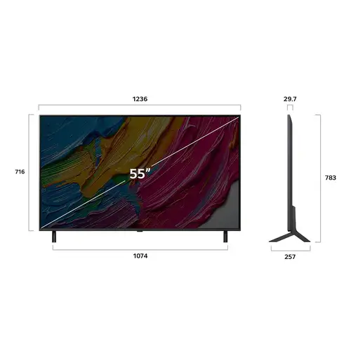 Televisor QNED 55" 4K Ultra HD Negro Smart 55QNED80A3A LG