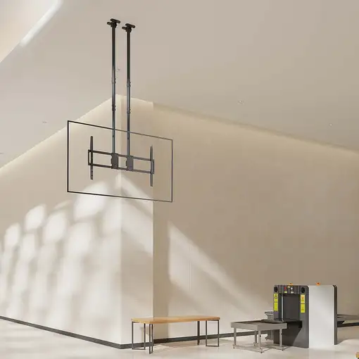 AISENS Soporte de Techo PRO Inclinable, Extensible y Nivelable para Monitor/TV 120